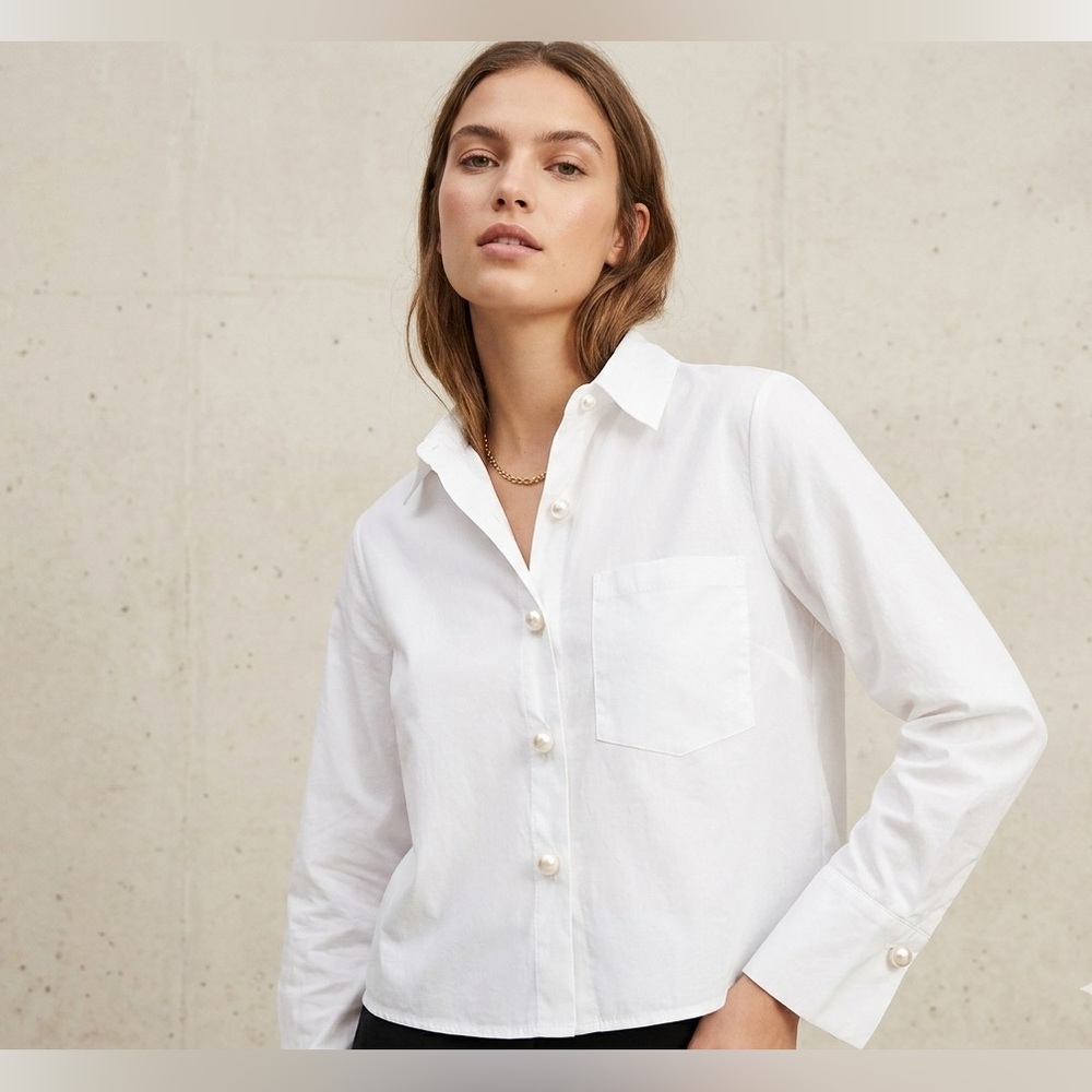 Zara Elegant White Button-Down Shirt
